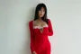 Long Sleeve Sweetheart Neck Panel Lace Midi Sheath Dress