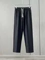 Drawstring Waist Plain Cropped Straight Leg Suit Pants