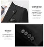 Set: Plain Double-Breasted Blazer + Mid Rise Tapered Dress Pants