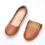Foldable Plain Faux Leather Flats