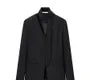 Long Sleeve V Neck Plain Blazer With Scarf
