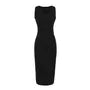 Sleeveless V-Neck Plain Midi Sheath Dress