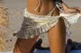 Set: Plain Bikini Top + Bottom + Cover-Up Skirt