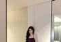 Spaghetti Strap Plain Ruched Slit Maxi A-Line Dress