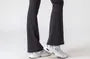 Mid Rise Plain Flared Yoga Pants / Stand Collar Contrast Piping Zip Jacket / Set