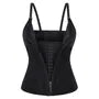 V-Neck Plain Zip-Up Crop Corset Top