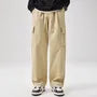 Drawstring Waist Plain Wide Leg Cargo Pants
