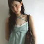 Spaghetti Strap Halter Beaded Panel Lace Mini A-Line Dress