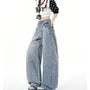 Mid Rise Washed Barrel Leg Baggy Jeans