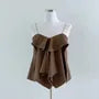 Plain Asymmetrical Ruffled Camisole Top