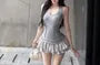 Halter Ruffle Panel Romper