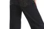 Low Rise Asymmetrical Washed Studded Wide Leg Jeans