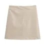 High Waist Plain Faux Leather Mini Pencil Skirt
