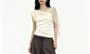 Sheer Scarf Detail Ruched Knit Crop Tank Top