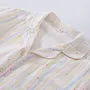 Pajama Set: Short-Sleeve Lapel Collar Striped Button Top + Lounge Shorts