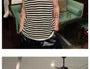 Scoop Neck Striped Perforated Sweater Vest