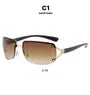 Rhinestone Rimless Rectangle Sunglasses