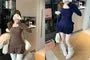 Long-Sleeve Scoop Neck Plain Lace Ruffle Trim Mini Bodycon Dress