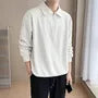Long-Sleeve Half Zip Plain Polo Shirt