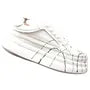 Hidden Wedge Mesh Panel Lace-Up Faux Leather Sneakers