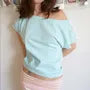 Short Sleeve Cold Shoulder Button Detail Plain Loose-Fit Crop T-Shirt