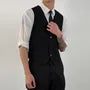 V-Neck Single-Breasted Plain Vest