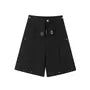 High Waist Plain Wide Leg Dress Shorts