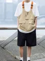 Two Tone Buckled Zip Cargo Vest