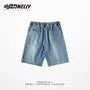 Mid Rise Frayed Denim Shorts
