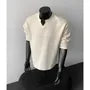 Long-Sleeve Notch Neck Plain T-Shirt