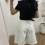 Mid Rise Washed Wide Leg Jorts