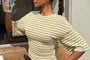 Short Sleeve Striped Slim-Fit Crop T-Shirt