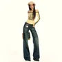 Low Waist Washed Wide Leg Jeans (Various Designs)