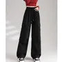 Drawstring Waist Plain Baggy Cargo Pants