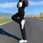 High Waist Washed Straight-Fit Wide-Leg Jeans
