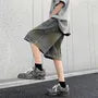 Mid Rise Washed Denim Shorts