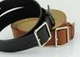 Square Buckle Faux Leather Belt