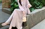 Long-Sleeve Plain Shirt / Spaghetti Strap V-Neck Maxi Sundress