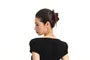 Short Sleeve Scoop Neck Plain Lace Up Back T-Shirt