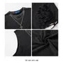 Crew Neck Washed Distressed Chain Tank Top