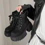 Lace-Up Platform Chunky Heel Short Boots