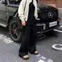 Mid Rise Plain Wide Leg Sweatpants