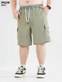 Mid Rise Plain Cargo Shorts