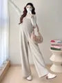 Maternity Plain Wide Leg Dungaree