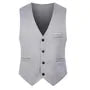 V-Neck Plain Single-Breasted Vest