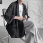 3/4-Sleeve Open Front Kimono Jacket