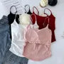 Plain Ruched Padded Cami Top