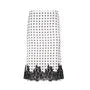 Low Waist Polka Dot Lace Panel Midi Pencil Skirt
