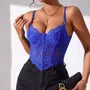 Spaghetti Strap Crop Lace Corset Top