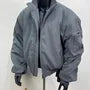 Stand Collar Plain Zip Bomber Light Jacket